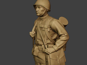 russian soldier ww2 walk2 r1 3D Print Model