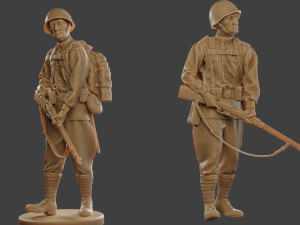 russian soldier ww2 walk3 r1 3D Print Model