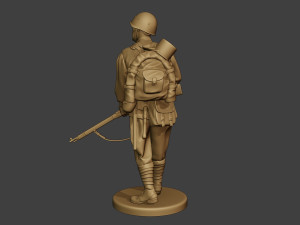 russian soldier ww2 walk3 r1 3D Print Model