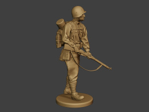russian soldier ww2 walk3 r1 3D Print Model