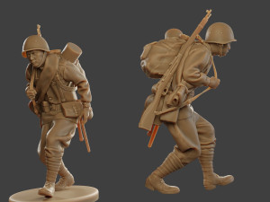 russian soldier ww2 walk4 r1 3Dプリントモデル