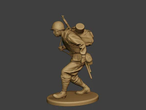 russian soldier ww2 walk4 r1 3D Print Model