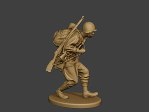 russian soldier ww2 walk4 r1 3D Print Model