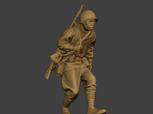 russian soldier ww2 walk4 r1 3Dプリントモデル