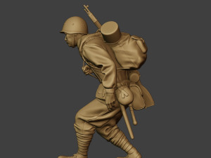 russian soldier ww2 walk4 r1 3Dプリントモデル