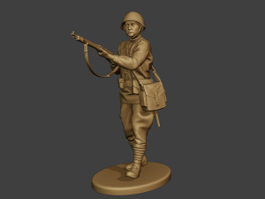 russian soldier ww2 walk5 r1 3D 프린트 모델