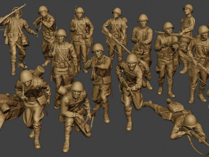 russian soldiers ww2 r1 pack 1 3D Print Model