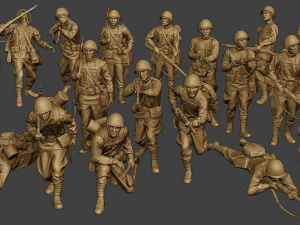 russian soldiers ww2 r1 pack 1 3D Print Model