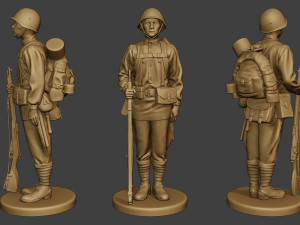 russian soldiers ww2 r1 pack 1 Modèles 3D en vedette