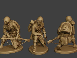 russian soldiers ww2 r1 pack 1 3D Print Model