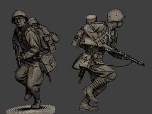 russian soldiers ww2 r1 pack 1 Modèles 3D en vedette