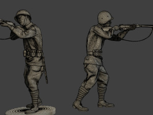 russian soldiers ww2 r1 pack 1 Modèles 3D en vedette