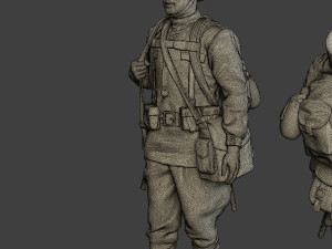 russian soldiers ww2 r1 pack 1 Modèles 3D en vedette