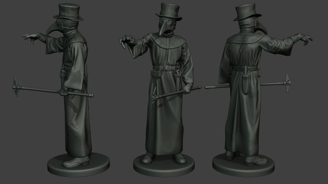 hans plague doctor pds003 3D Baskı Modeli .c4d .max .obj .3ds .fbx .stl .blend 