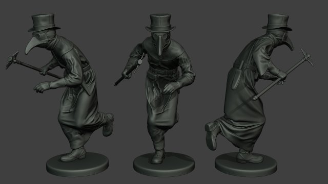hans plague doctor pds004 3D Baskı Modeli .c4d .max .obj .3ds .fbx .stl .blend 