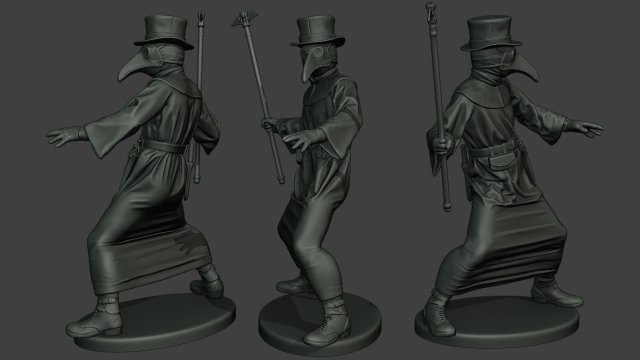 hans plague doctor pds006 3Dプリントモデル .c4d .max .obj .3ds .fbx .stl .blend 