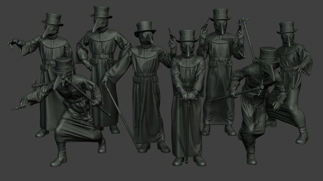 hans plague doctor pds pack 1 Modèles 3D en vedette .c4d .max .obj .3ds .fbx .stl .blend 