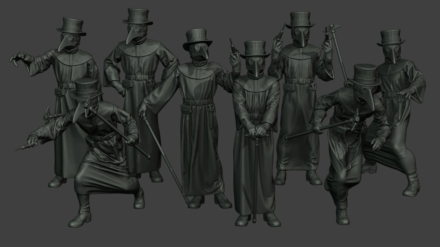 hans plague doctor pds pack 1 3D Print Model .c4d .max .obj .3ds .fbx .stl .blend 