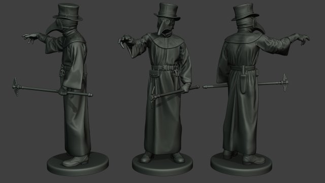 hans plague doctor pds pack 1 3D Print Model in Figurines 3DExport