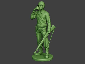 american soldier ww2 drinking a13 3D Print Model
