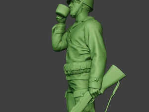 american soldier ww2 drinking a13 3D Print Model