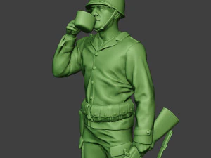 american soldier ww2 drinking a13 3D Print Model