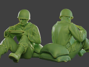 american soldier ww2 eating 2 a13 3D Print Model