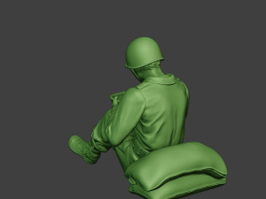 american soldier ww2 eating 2 a13 3D Baskı Modeli
