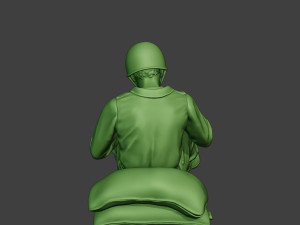 american soldier ww2 eating 2 a13 3D Baskı Modeli