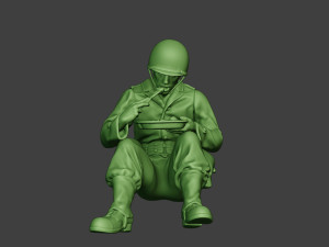 american soldier ww2 eating 2 a13 3D Baskı Modeli