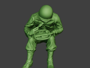 american soldier ww2 eating 2 a13 3D Baskı Modeli