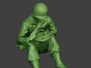 american soldier ww2 eating 2 a13 3D Baskı Modeli