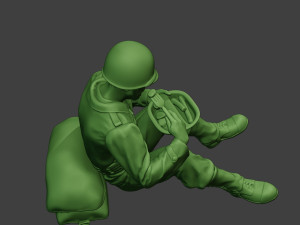 american soldier ww2 eating 2 a13 3D Baskı Modeli
