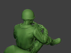 american soldier ww2 eating 2 a13 3D Baskı Modeli