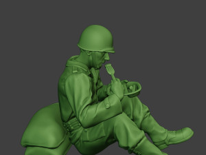 american soldier ww2 eating 2 a13 3D Baskı Modeli