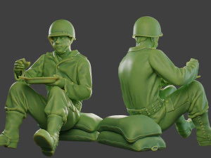american soldier ww2 eating 3 a13 3D Print Model