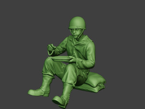 american soldier ww2 eating 3 a13 Modelo de impresión 3D