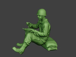 american soldier ww2 eating 3 a13 3D Print Model