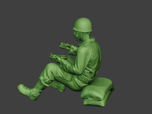 american soldier ww2 eating 3 a13 Modelo de impresión 3D