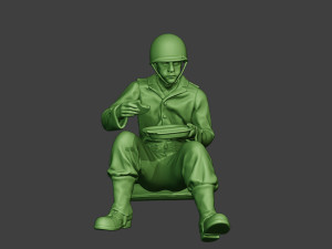 american soldier ww2 eating 3 a13 Modelo de impresión 3D