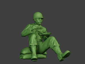 american soldier ww2 eating 3 a13 3D Print Model