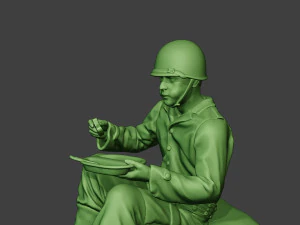 american soldier ww2 eating 3 a13 3D Print Model
