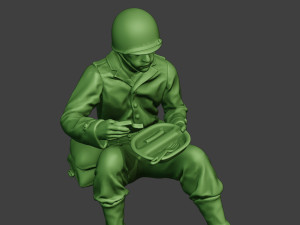 american soldier ww2 eating 3 a13 Modelo de impresión 3D