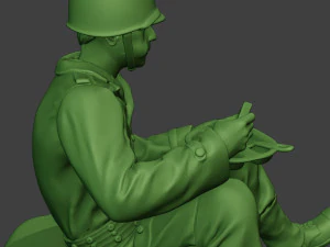 american soldier ww2 eating 3 a13 3D Print Model