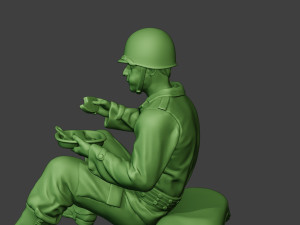 american soldier ww2 eating 3 a13 Modelo de impresión 3D