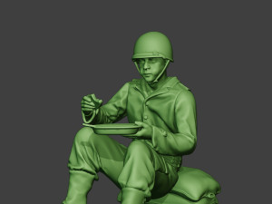 american soldier ww2 eating 3 a13 Modelo de impresión 3D