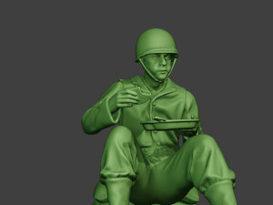 american soldier ww2 eating 3 a13 Modelo de impresión 3D
