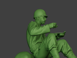 american soldier ww2 eating 3 a13 Modelo de impresión 3D