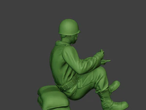 american soldier ww2 eating 3 a13 3D Print Model