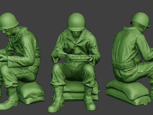 american soldier ww2 eating 3 a13 Modelo de Impressão 3D